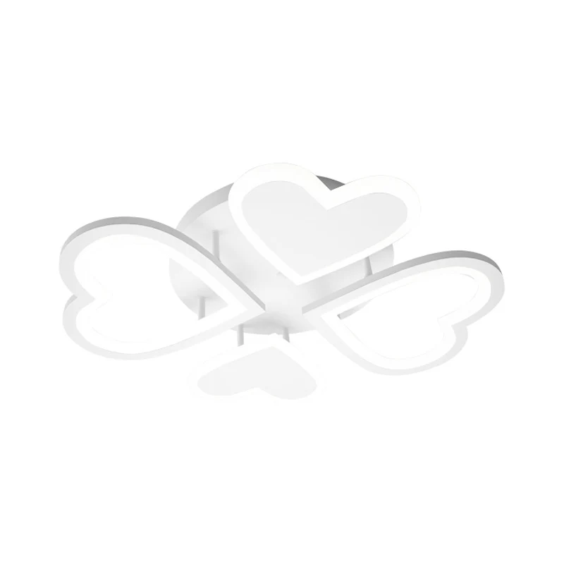 Weiße Halbdeckenleuchte für Kinder, 4 liebevolles Herz, Acryl-LED-Deckenleuchte für Babyschlafzimmer Clearhalo