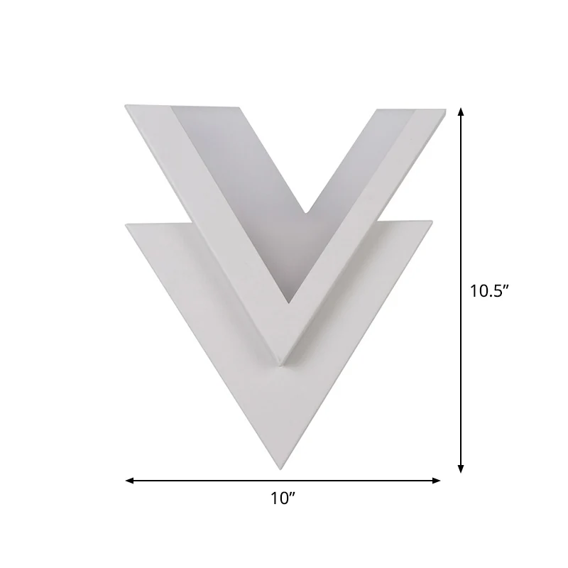 Weiße, integrierte LED-Wandleuchte aus nordischem Acryl mit V-Ausschnitt und Unterputzmontage warmem/weißem Licht Clearhalo