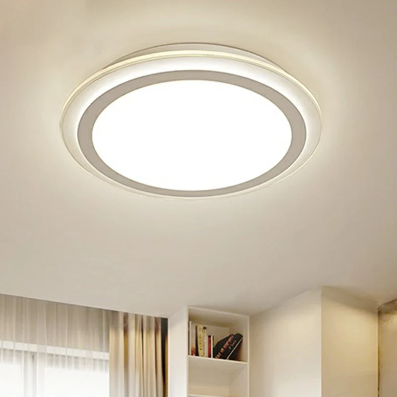 Weiße Scheiben-Unterputzleuchte, nordische Acryl-Oberflächen-LED-Deckenleuchte für Büro Clearhalo