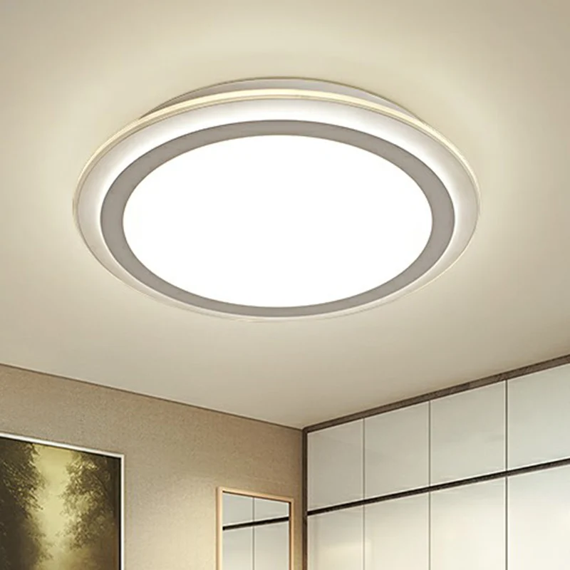 Weiße Scheiben-Unterputzleuchte, nordische Acryl-Oberflächen-LED-Deckenleuchte für Büro Clearhalo