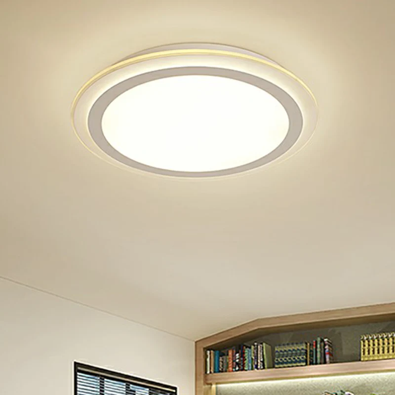Weiße Scheiben-Unterputzleuchte, nordische Acryl-Oberflächen-LED-Deckenleuchte für Büro Clearhalo