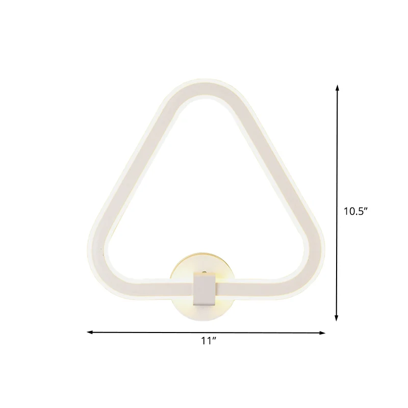 Weiße Wandleuchte mit dreieckigem Rahmen, moderne LED-Acryl-Wandleuchte für Balkon Clearhalo