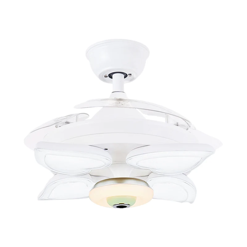 Weißer Deckenventilator „Loving Heart“ von Simplicity, 42" W, 5-flammige, halbbündige Acryl-Beleuchtung mit 3 Flügeln Clea...