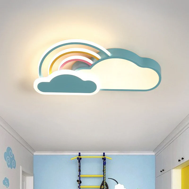 Wolke und Regenbogen Kindergarten-Unterputzleuchte, Acryl-Cartoon-LED-Deckenleuchte Clearhalo