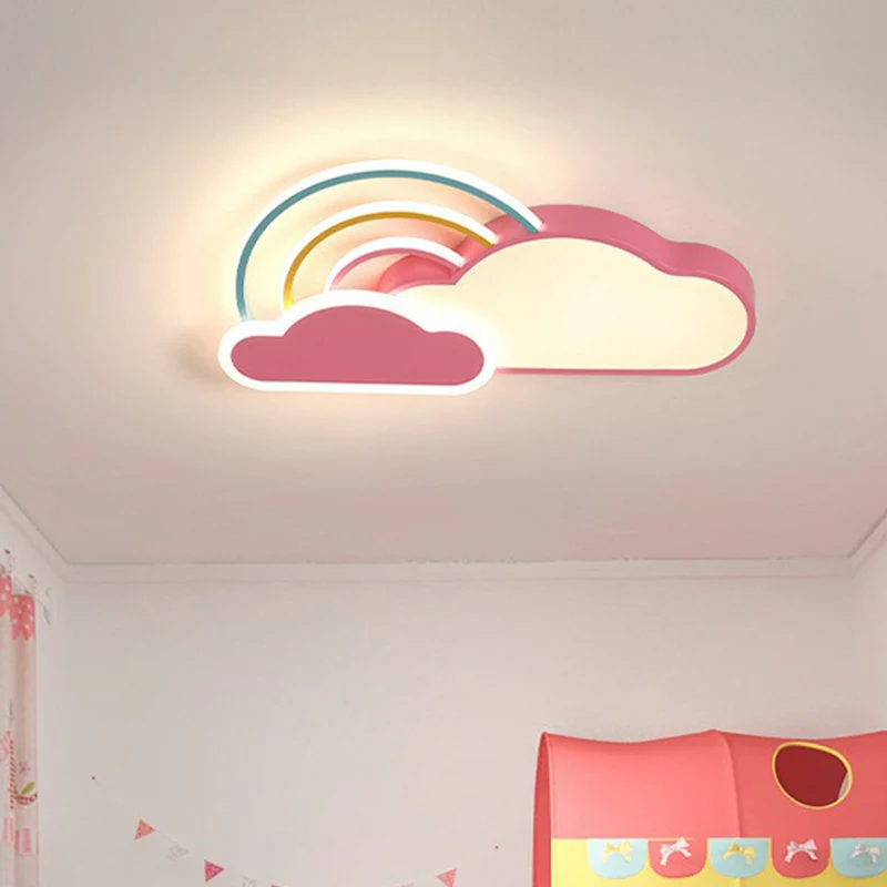 Wolke und Regenbogen Kindergarten-Unterputzleuchte, Acryl-Cartoon-LED-Deckenleuchte Clearhalo