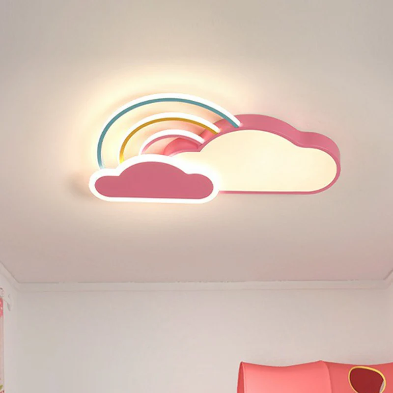 Wolke und Regenbogen Kindergarten-Unterputzleuchte, Acryl-Cartoon-LED-Deckenleuchte Clearhalo