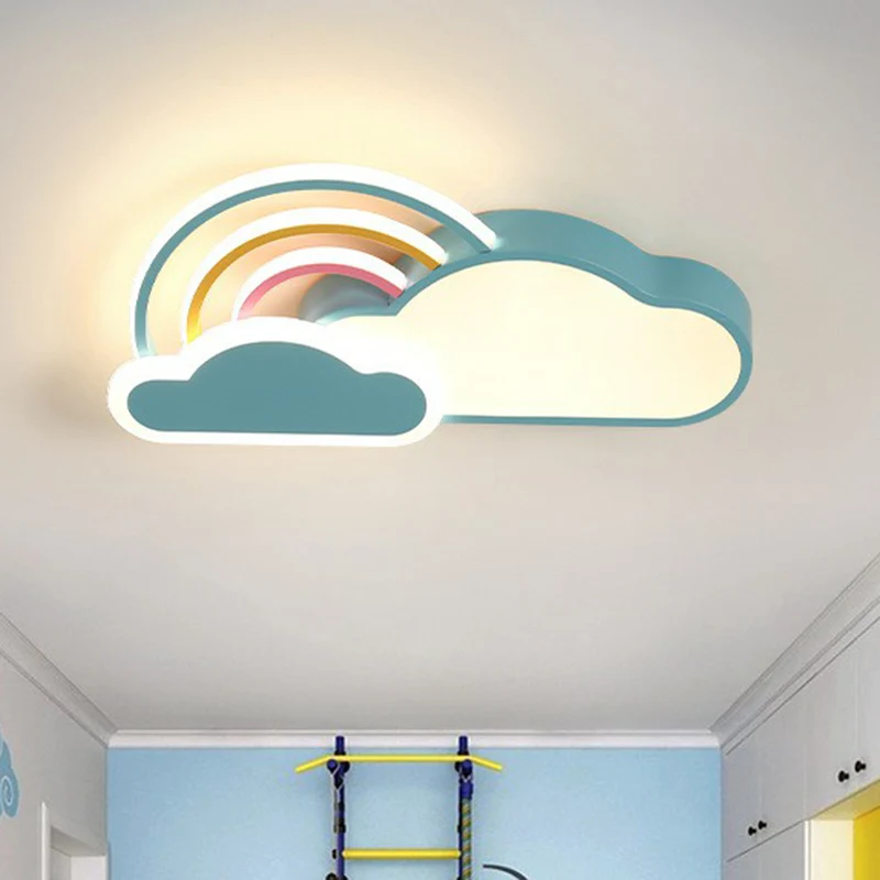 Wolke und Regenbogen Kindergarten-Unterputzleuchte, Acryl-Cartoon-LED-Deckenleuchte Clearhalo