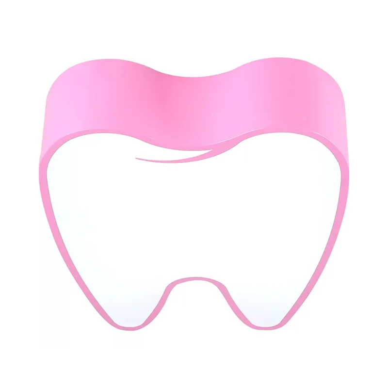 Zahnförmige Acryl-LED-Unterputzbeleuchtung für Kinder, rosa/gelb, Deckenleuchte Clearhalo