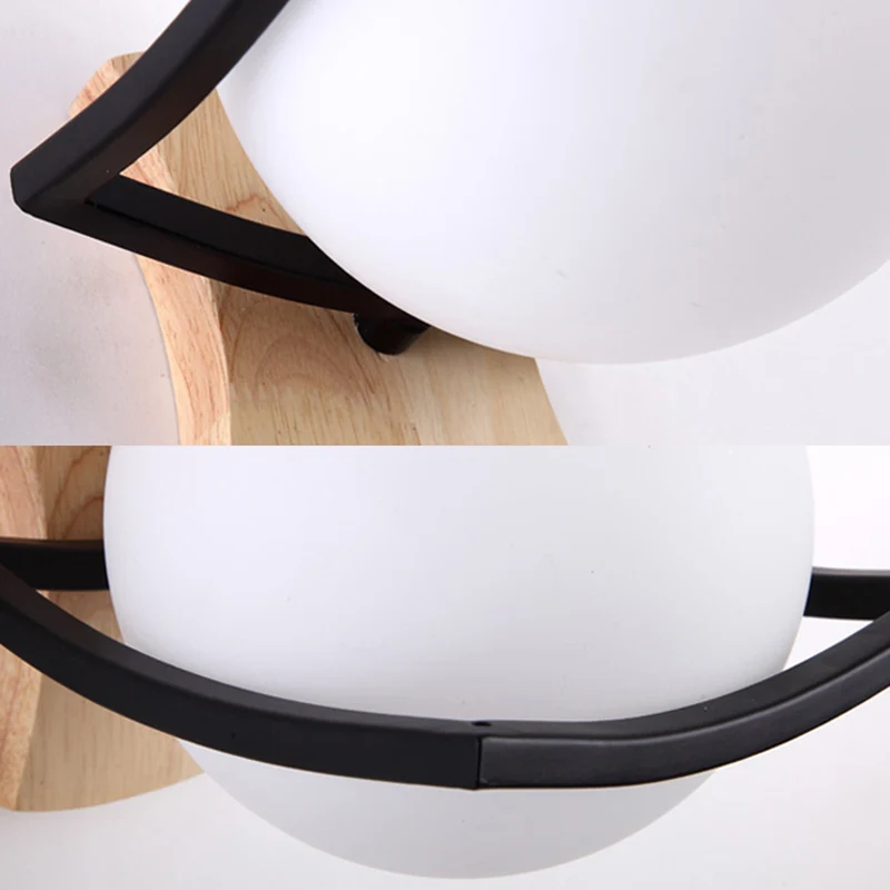 Zeitgenössische Globe Shade Sconce Light 1-Kopf-Milchglas-Wandlampe Weiß für Nachttisch Clearhalo
