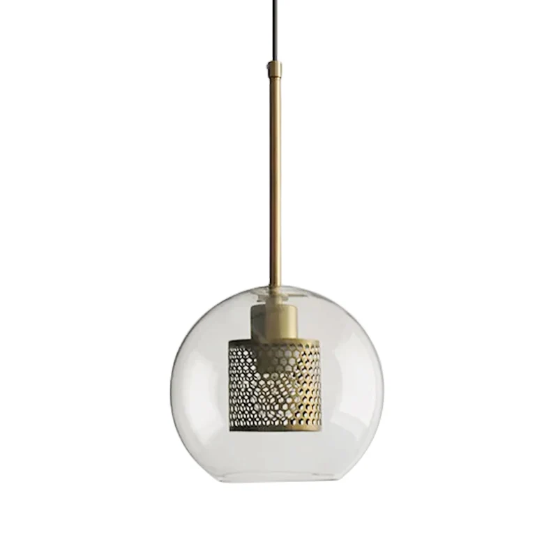 Zylindrische Schlafzimmer-Hängeleuchte im Kolonialstil aus Metallgeflecht, 1 Glühbirne, Bronze-/Silbergrauer Anhänger mit...