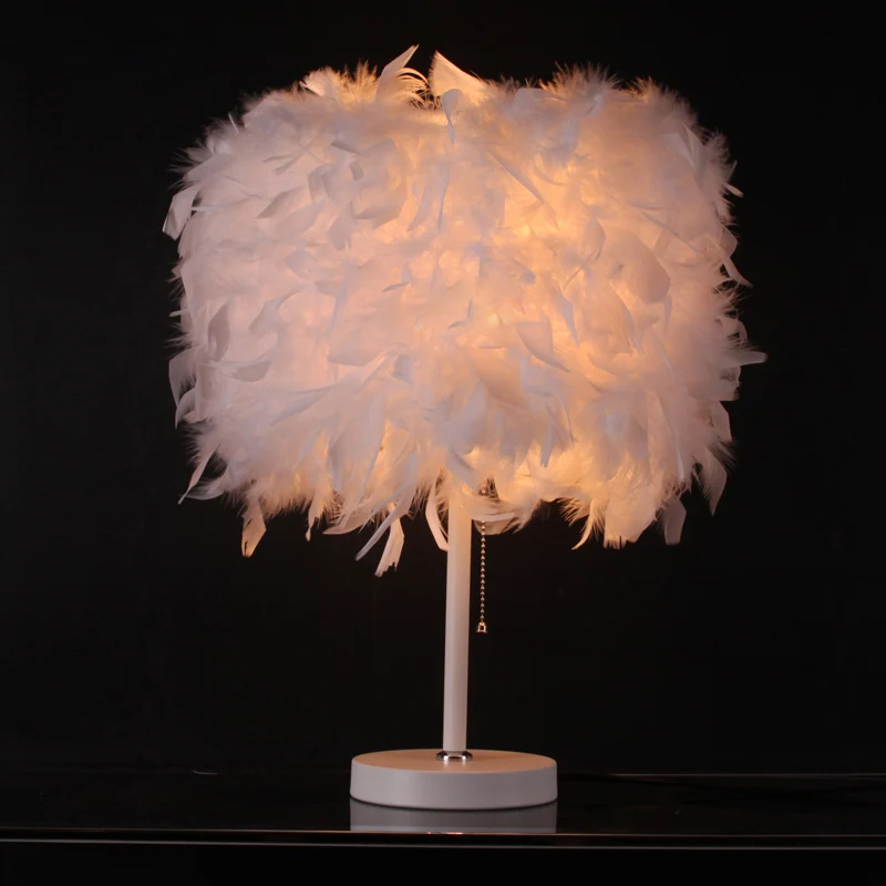 Zylindrische Tischlampe, weiß/rot/rosa, romantisch, modern, 1 Glühbirne, Federzugkette, Nachttischleuchte Clearhalo