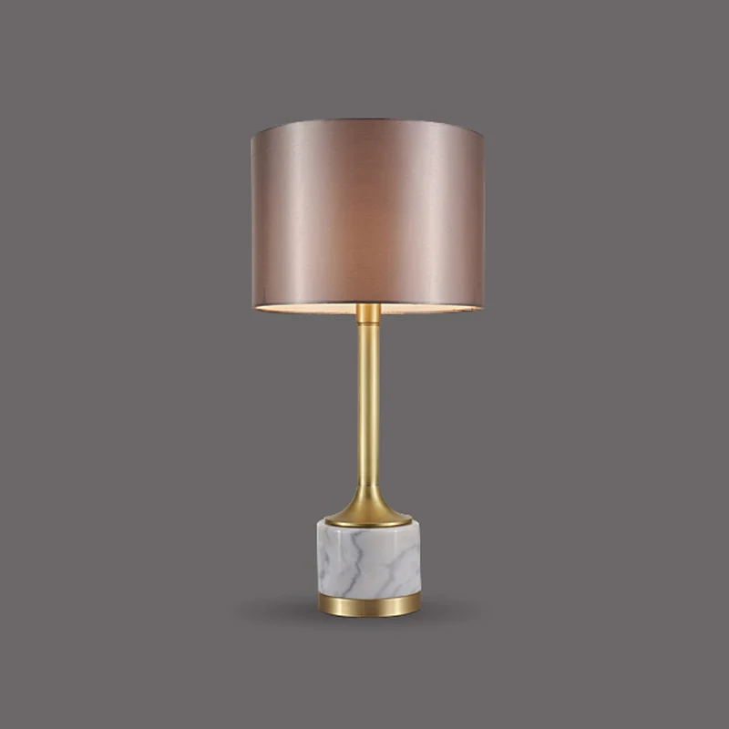 Zylindrische Tischleuchte aus Stoff, Minimalismus, 1 Glühbirne, graue Nachttischlampe für Wohnzimmer Clearhalo