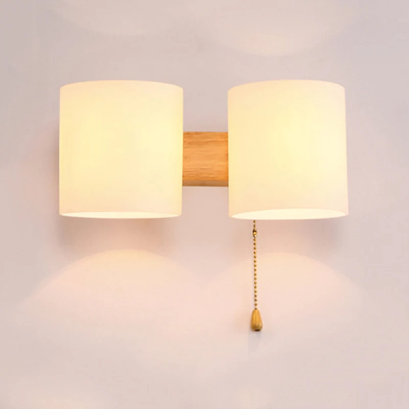 Zylindrischer Lampenschirm für Erwachsene, Schlafzimmer-Wandbeleuchtung, japanische Wandleuchte aus Milchglas Beige Clearhalo
