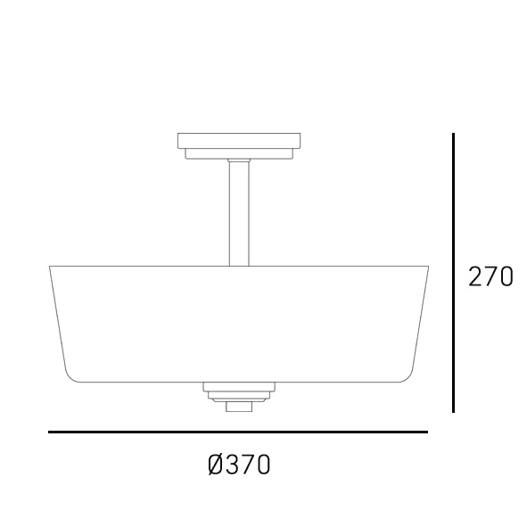 Ceiling lamp CosmoLight Aspen 3L E27, D 37cm Chrome