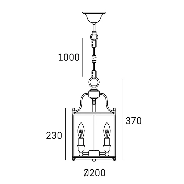 Pendant lamp CosmoLight New York 3L E14 brass