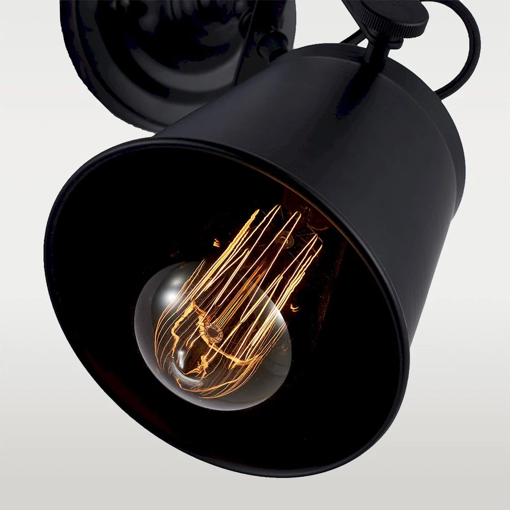 Wandleuchte CosmoLight Detroit 1L schwarz E27