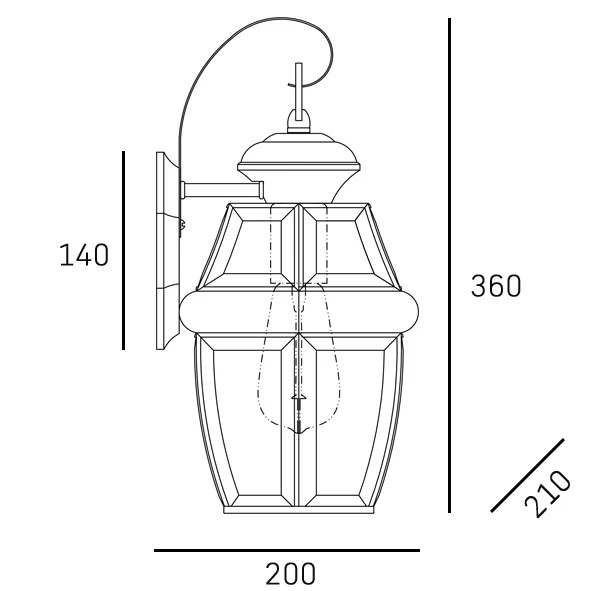 Wandleuchte CosmoLight WHITLEY 1L E27