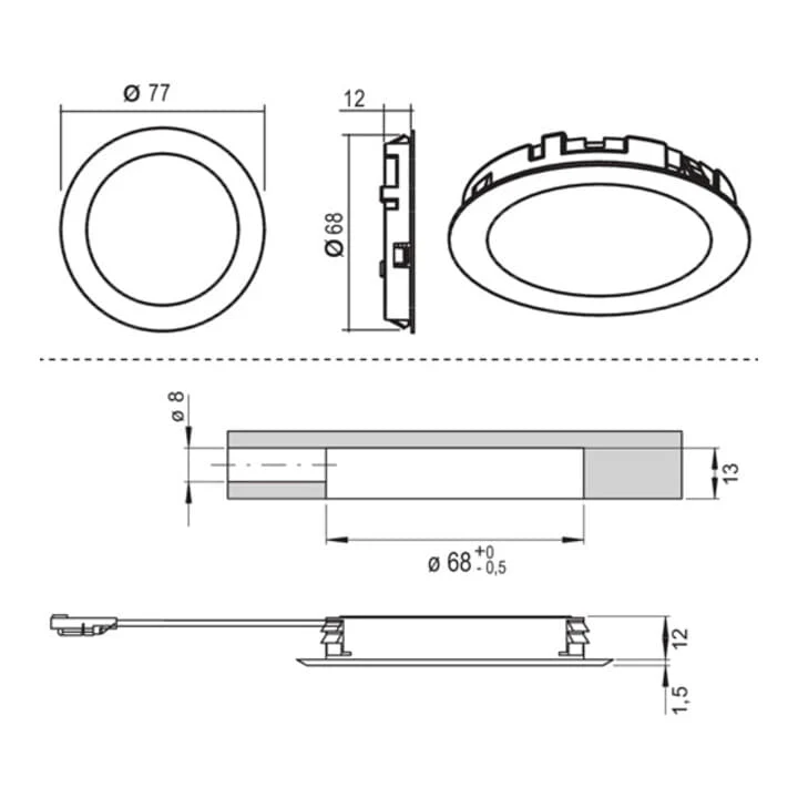 L&S Einbauleuchte Moonlight Emotion 12 V 3,6 W ( 3000550001 )
