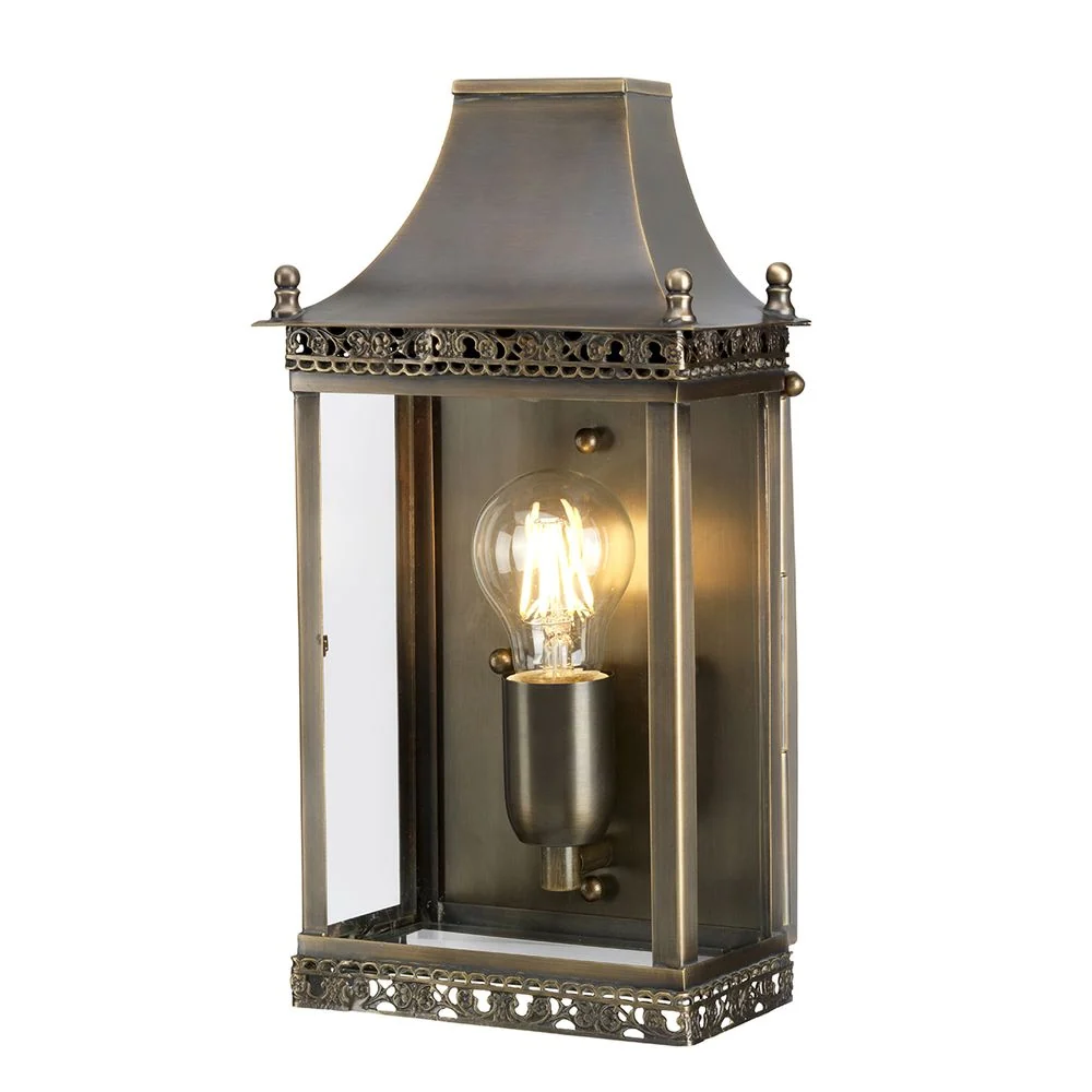 Außenwandleuchte Elstead Lighting (REGENTS-PARK-BR) Regents Park, massives Messing, Glas, E27