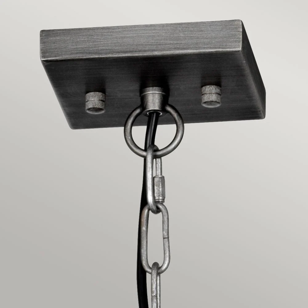 Pendelleuchte Elstead Lighting (LOUVRE-6P) Lamellenstahl, Glas E27 6L