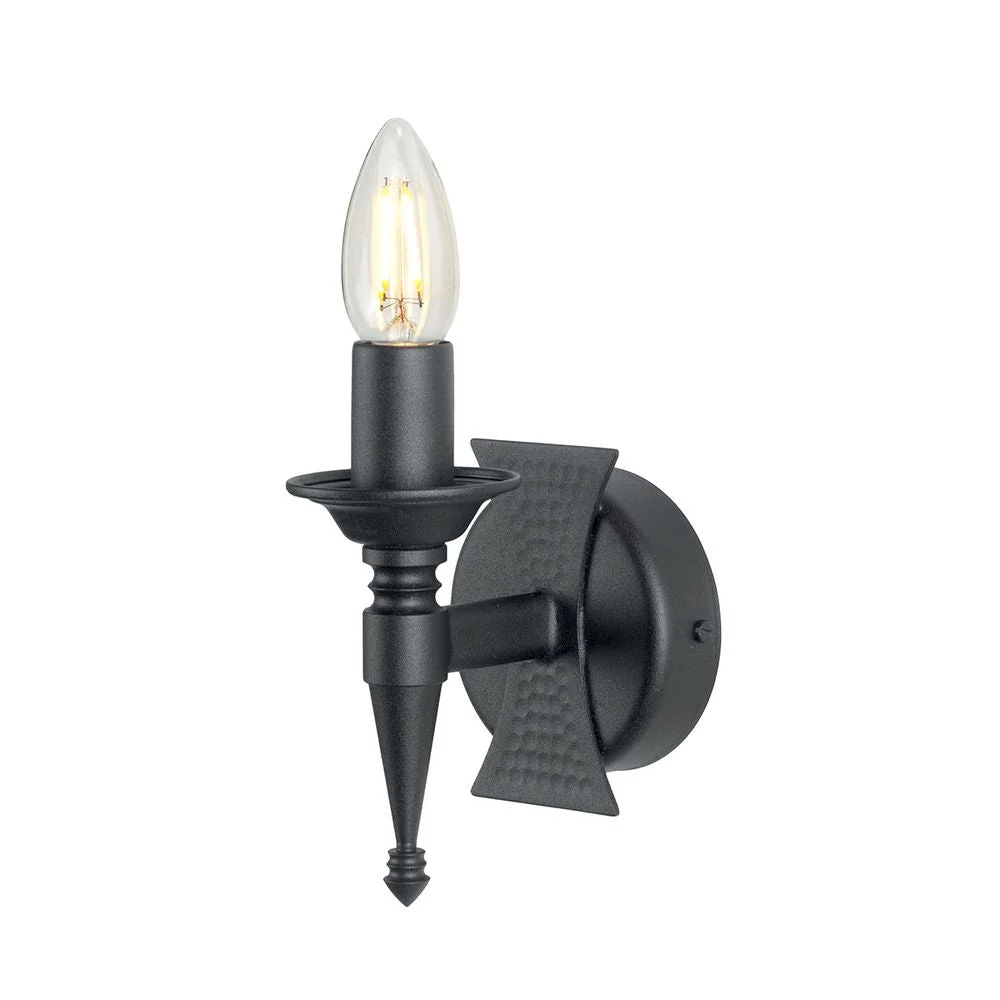 Wandleuchte Elstead Lighting (SAX1-BLK) Saxon Schmiedeeisen E14