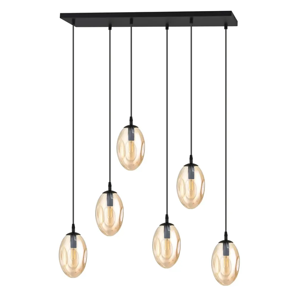ASTRAL Pendelleuchte 6L, D12 schwarz, E14 Emibig