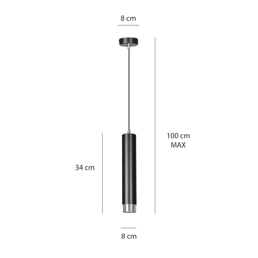 KIBO Pendelleuchte 1L, schwarz, GU10 Emibig