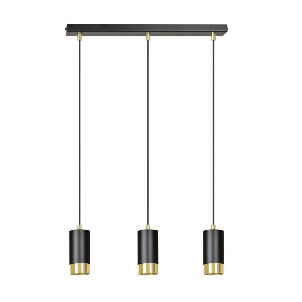 Lineare Pendelleuchte FUMIKO 3L, schwarz, GU10 Emibig
