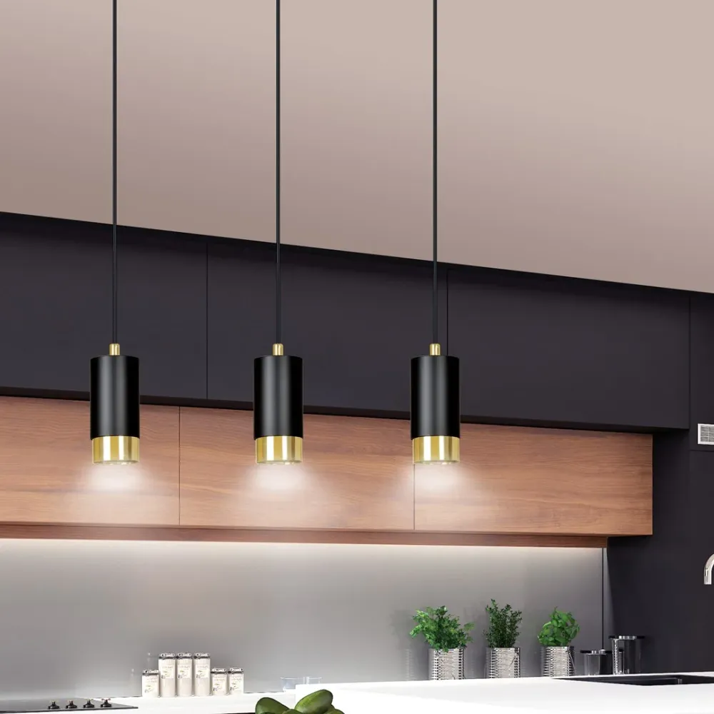 Lineare Pendelleuchte FUMIKO 3L, schwarz, GU10 Emibig