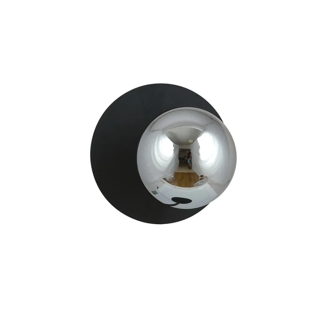 OSLO Wandleuchte 1L, D14 schwarz, E14 Emibig