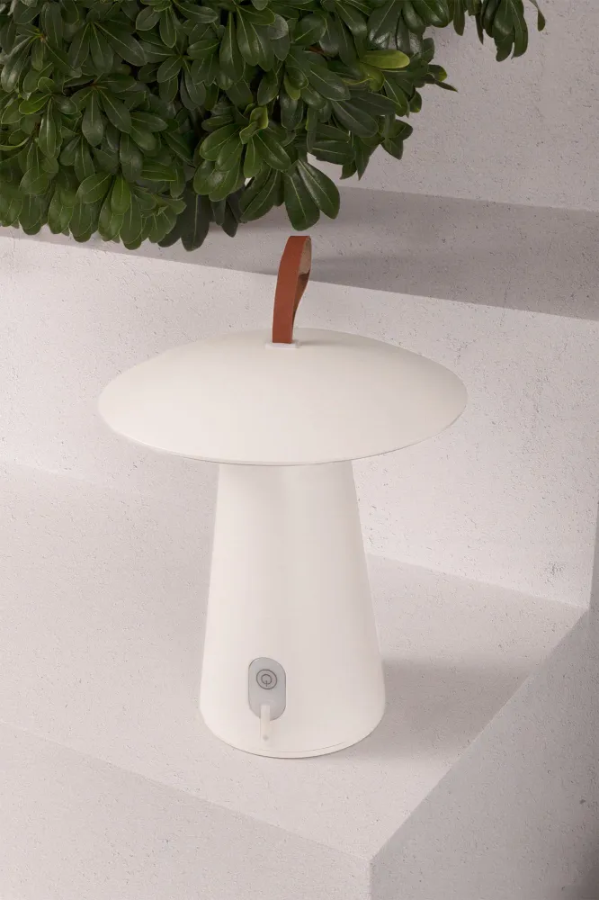 FARO Barcelona Arbeitstischleuchte, Aluminium, mattweiß, LED, Höhe 29,2 cm