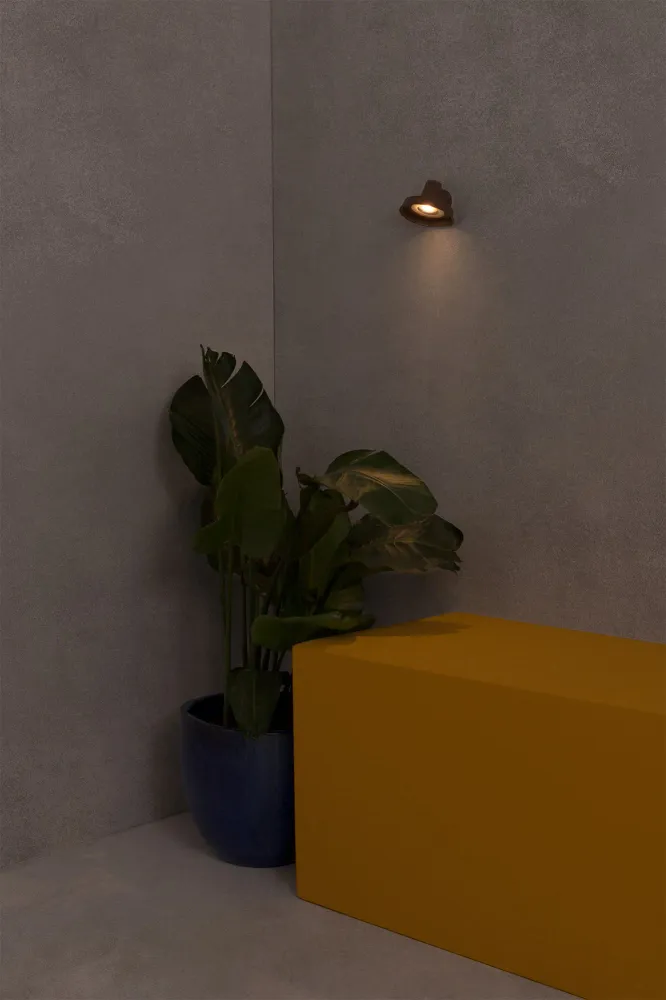 FARO Barcelona Bronx Außenwandleuchte, Aluminiumbraun, GU10, Höhe 9,6 cm