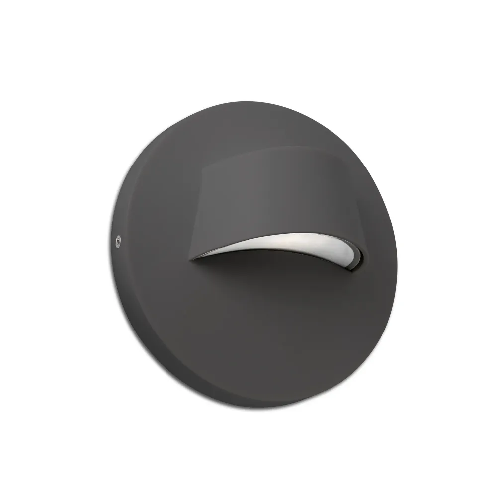 FARO Barcelona Brow Außenwandleuchte, Polycarbonat, dunkelgrau, LED, Höhe 12,0 cm