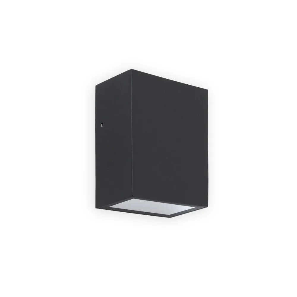 FARO Barcelona Canon Außenwandleuchte, Aluminium, dunkelgrau, LED, Höhe 8,5 cm