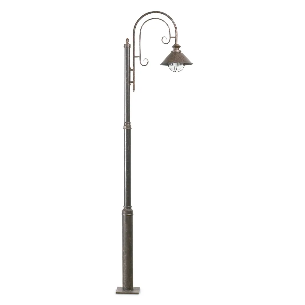 FARO Barcelona Nautica Straßenleuchte, Stahl, rostbraun, E27, Höhe 220,0 cm