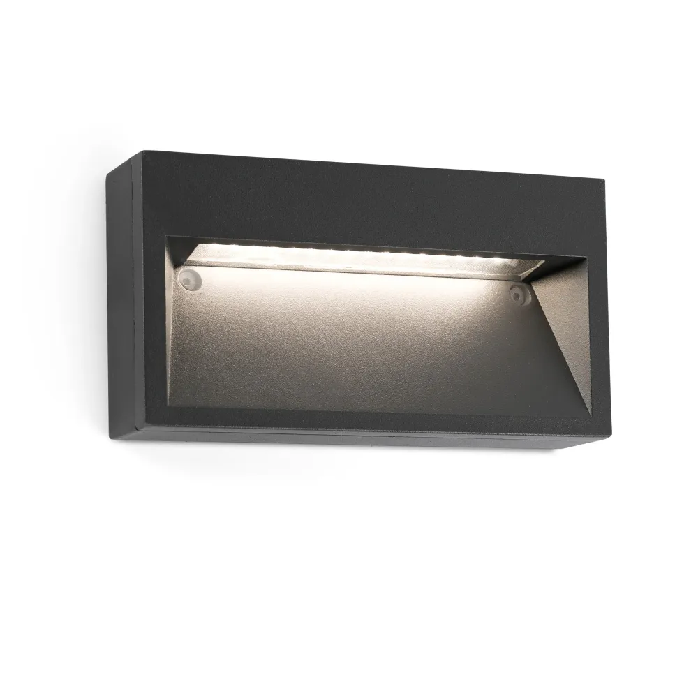 FARO Barcelona Path Außenwandleuchte, Aluminium, dunkelgrau, LED, Höhe 10,5 cm