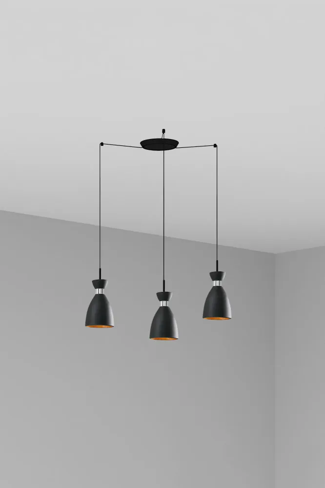 FARO Barcelona Retro-Pendelleuchte, Stahl, matt-kupferfarben, E14, Höhe 174,0 cm Copper