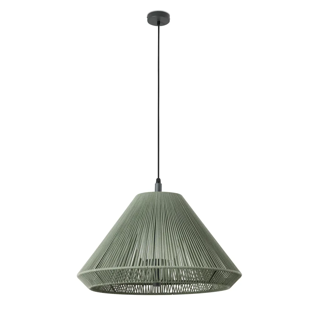 FARO Barcelona Saigon Out Deckenpendelleuchte, Aluminium, dunkelgrau, E27, Höhe 68,0 cm