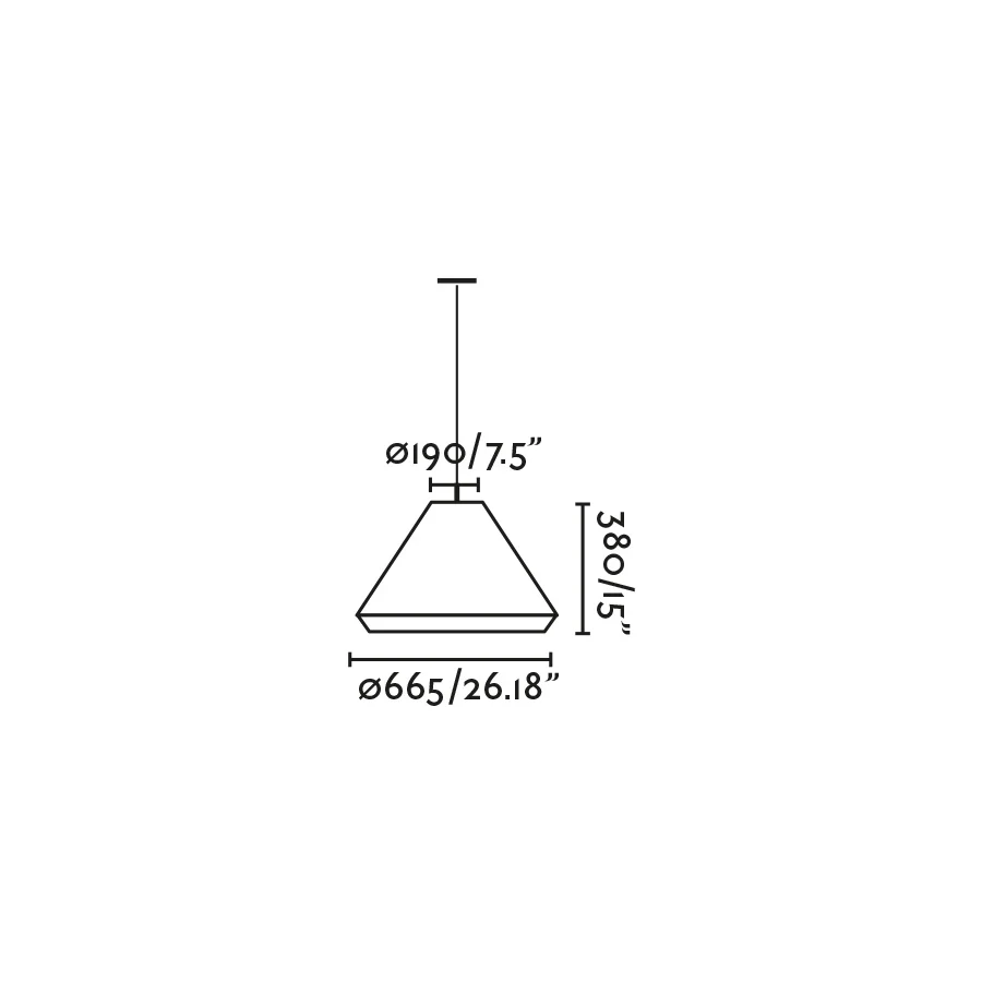 FARO Barcelona Saigon Out Deckenpendelleuchte, Aluminium, dunkelgrau, E27, Höhe 68,0 cm