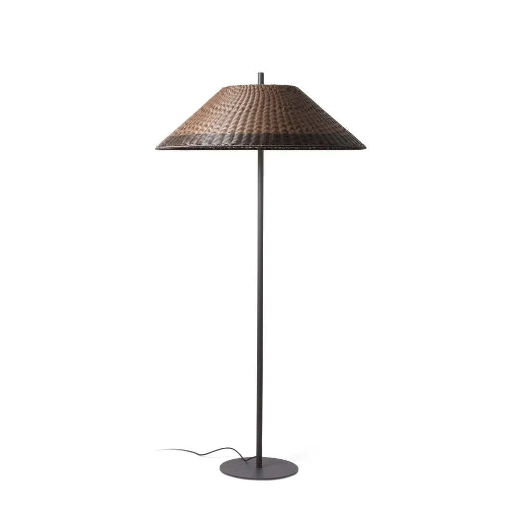 FARO Barcelona Saigon Out Stehleuchte, Aluminium, dunkelgrau, E27, Höhe 195,0 cm