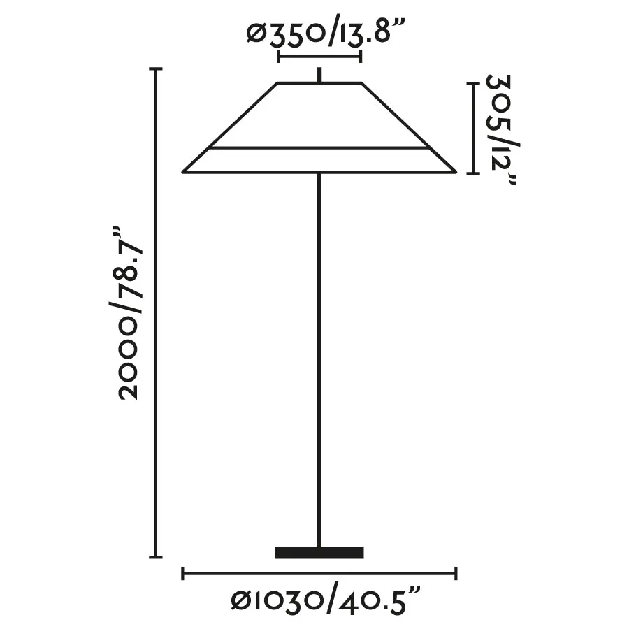 FARO Barcelona Saigon Out Stehleuchte, Aluminium, dunkelgrau, E27, Höhe 195,0 cm