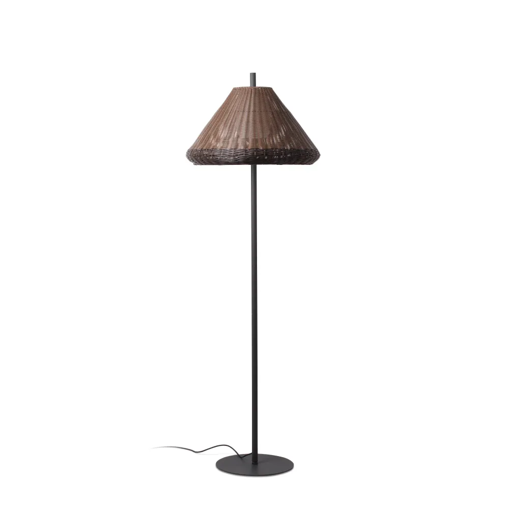 FARO Barcelona Saigon Out Stehleuchte, Aluminium, dunkelgrau, E27, Höhe 195,0 cm