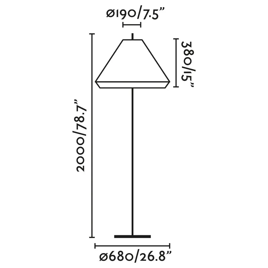 FARO Barcelona Saigon Out Stehleuchte, Aluminium, dunkelgrau, E27, Höhe 195,0 cm