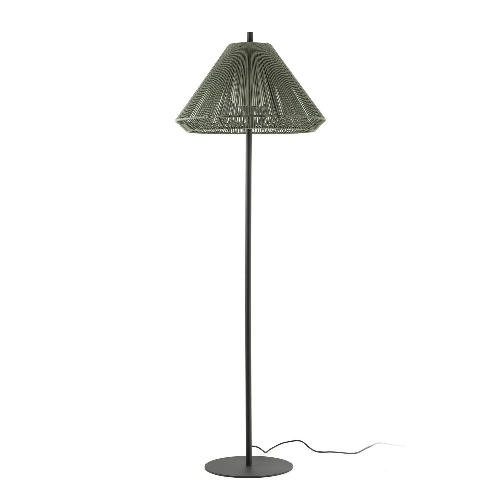 FARO Barcelona Saigon Out Stehleuchte, Aluminium, dunkelgrau, E27, Höhe 195,0 cm