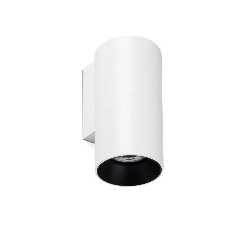 FARO Barcelona Stan Wandleuchte, Aluminium, mattweiß, GU10, Höhe 12,5 cm Matt