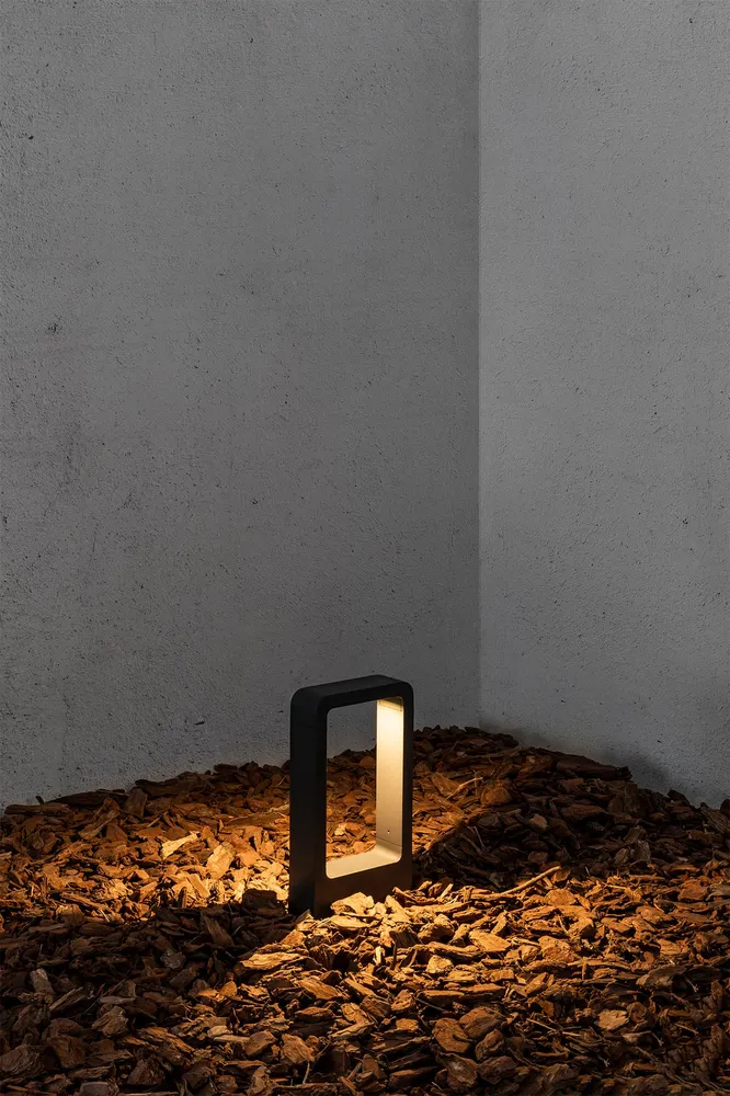 FARO Barcelona Stehleuchte, Aluminium, dunkelgrau, LED, Höhe 30,0 cm
