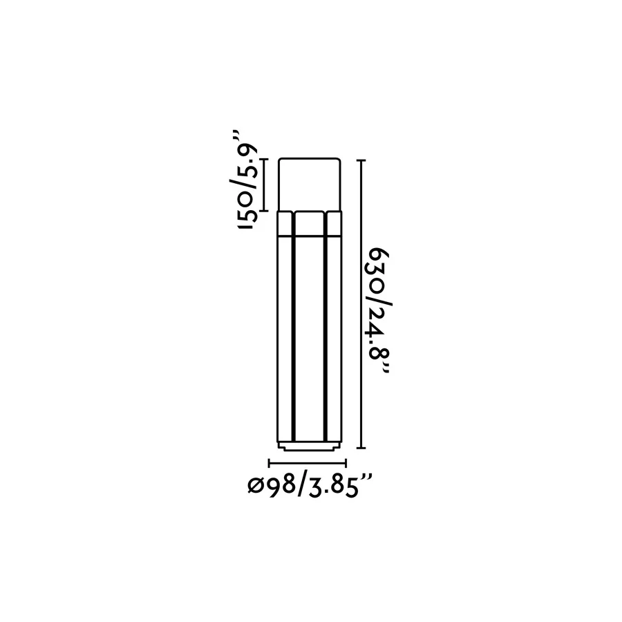 FARO Barcelona Tram Stehleuchte, Aluminium, dunkelgrau, E27, Höhe 63,0 cm