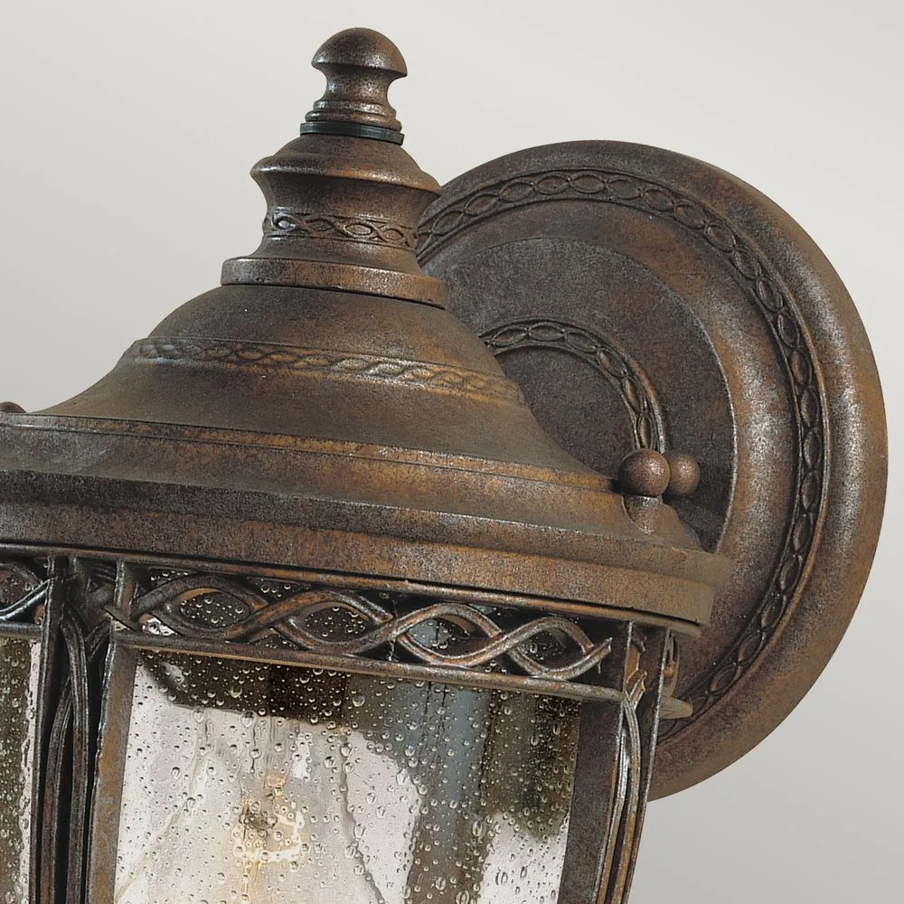 Außenwandleuchte Feiss (FE-EB2-S-BRB) Englischer Bridle-Stahl, Pressglas E27
