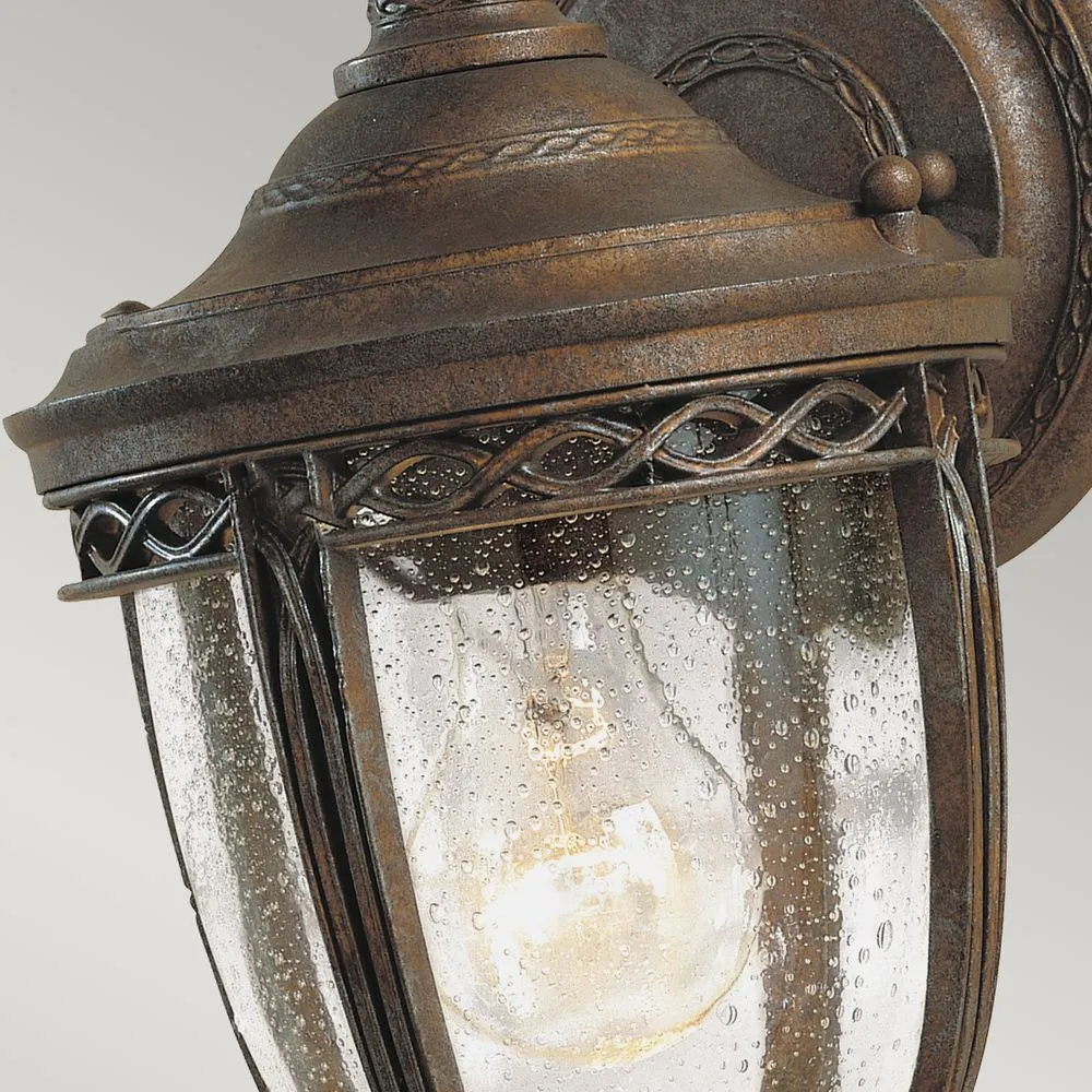 Außenwandleuchte Feiss (FE-EB2-S-BRB) Englischer Bridle-Stahl, Pressglas E27