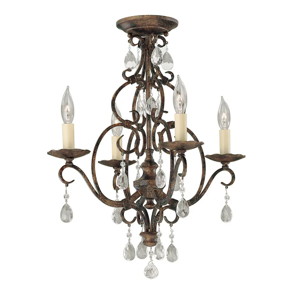 Kronleuchter Feiss (FE-CHATEAU4) Chateau Stahl, Kristall E14 4L